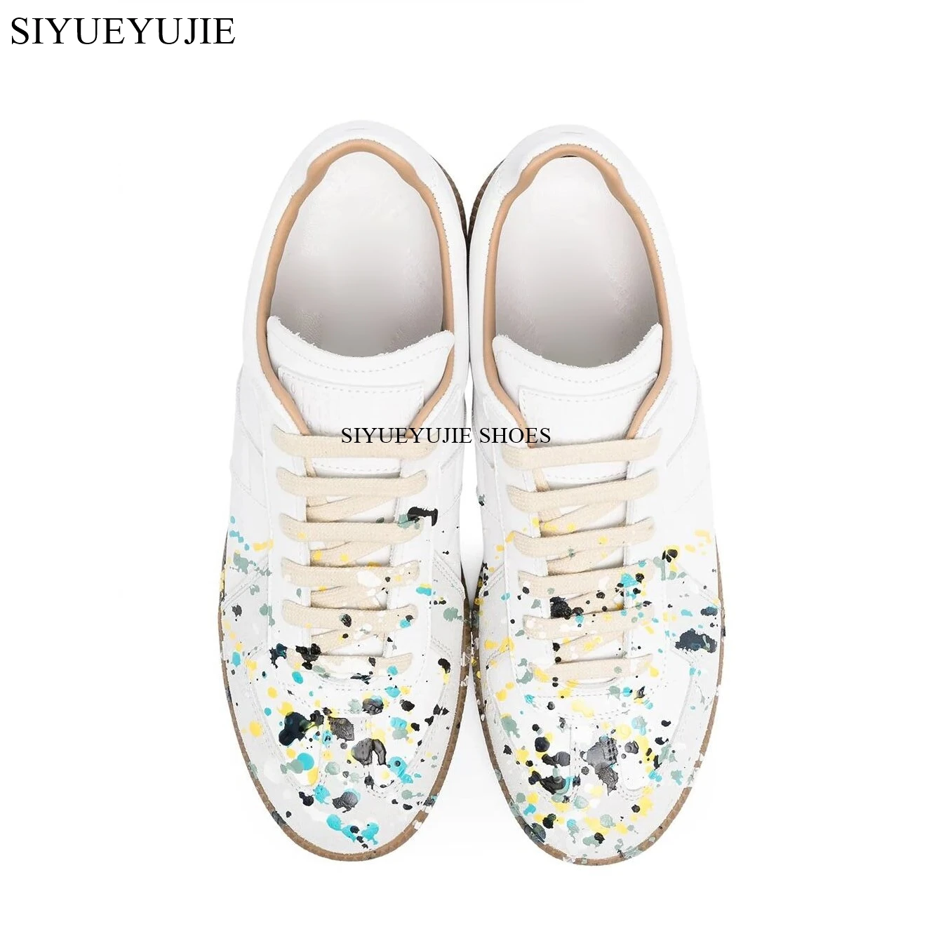 Hot Sale Men\'s Casual Lace-Up Sneakers Flat Sheos Multicolor Graffiti Couple Jogging Shoes Outdoor Luxury Brand Shoes Mujer 2024