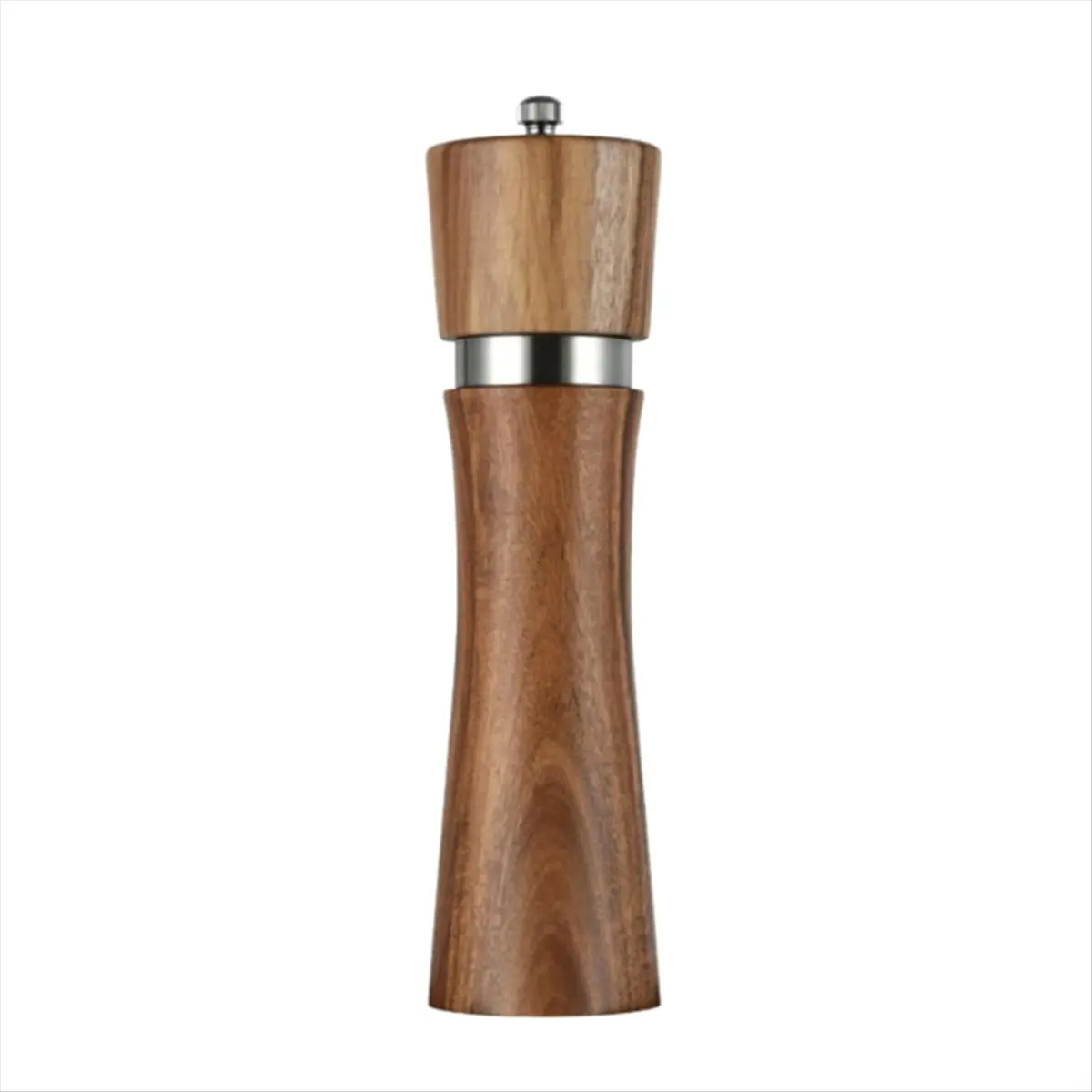 Salt and Pepper Mill Set with Mill Coaster, Adjustable Ceramic Grinder, Salt Mill, Stainless Steel Grinder, Pepper Mill-AT35