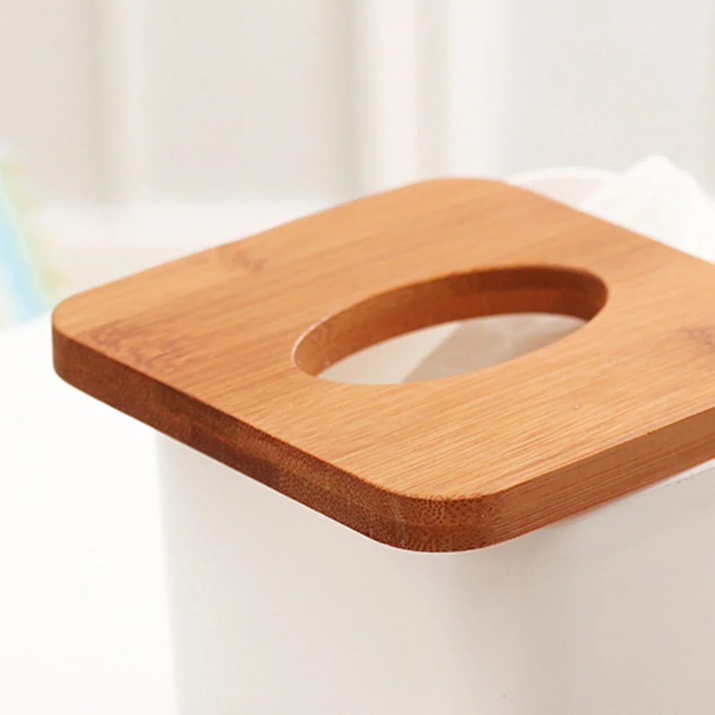 

2Pcs Tissue Box Plastic Tissue Holder Decorative Bamboo Cover Simple Design for Car Home Office Bedroom Cafe Bathroom Paper