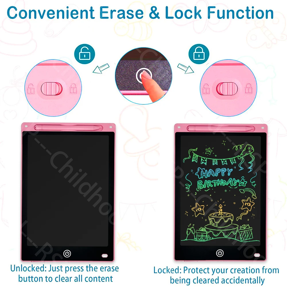 แท็บเล็ต LCD ขนาด 10 นิ้ว สำหรับวาดเขียน กระดานวาดเขียน ของเล่นเด็ก แท็บเล็ตกราฟิก แผ่นเขียนอิเล็กทรอนิกส์ สำหรับเด็กอายุ 3-8 ปี ของขวัญวันเกิด