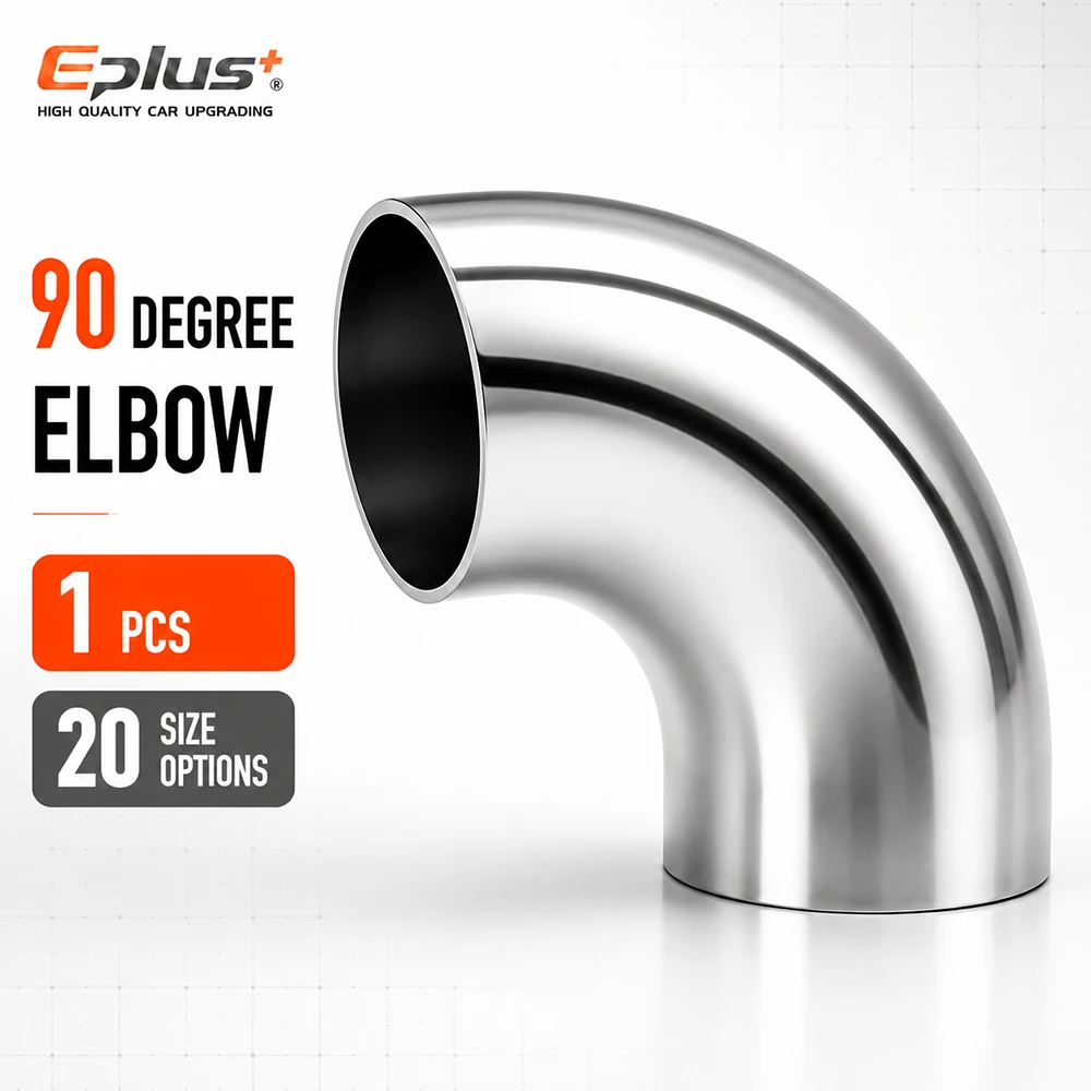 1PCS Stainless Steel Universal 90 Degree Elbow Pipe Polished Weld‑On Pipe Fitting Bend Tube for Car Exhaust Industrial Pipeline