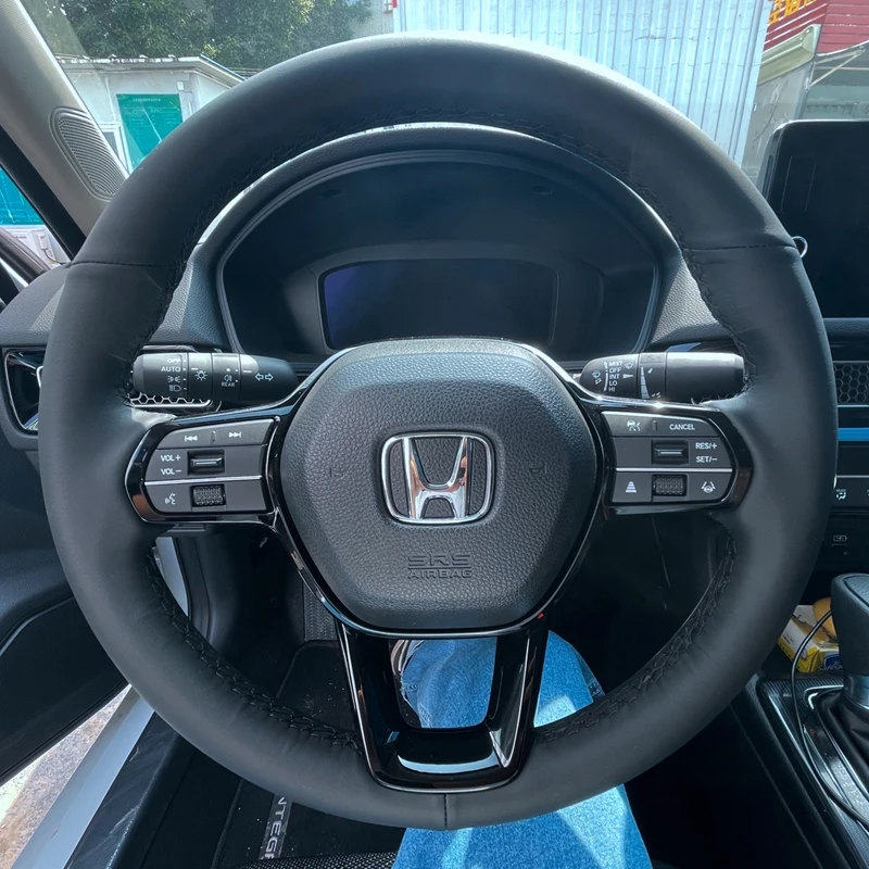 Custom Car Steering Wheel Braid Cover Non-slip 100% Fit For Honda Civic 11 XI 2021-2022 Auto Interior Accessories Steering Wrap