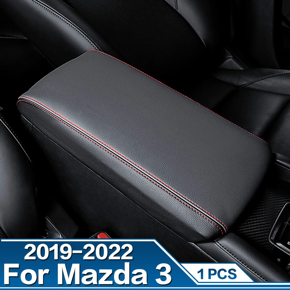 1PCS Car Armrests Box Cover Center Console Decoration Interior Trim Auto Accessories For Mazda 3 2019 2020 2021 2022