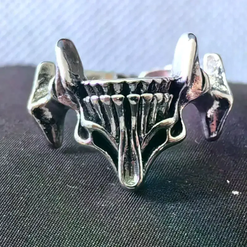 Vintage Gothic Skull Mask Rings Personality Skull Mask Design Layered Finger Rings Set For Women Men Creative Punk Rings