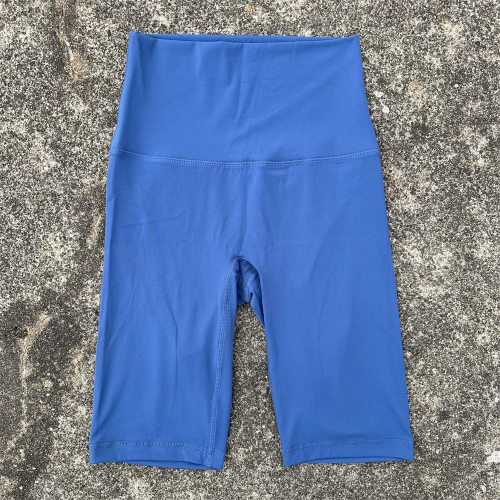 الصلبة اللون لينة رياضية ركوب الدراجات عالية الخصر اليوغا قصيرة الساق المرأة اللياقة البدنية الرياضة قصيرة التدريب الشامل الركض القرفصاء برهان #4