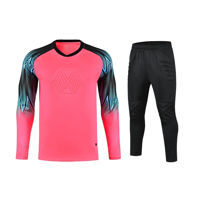 Football Goalkeeper Suit Set with Thick Sponge Protection Long Sleeve Training Jersey Kids Adults
