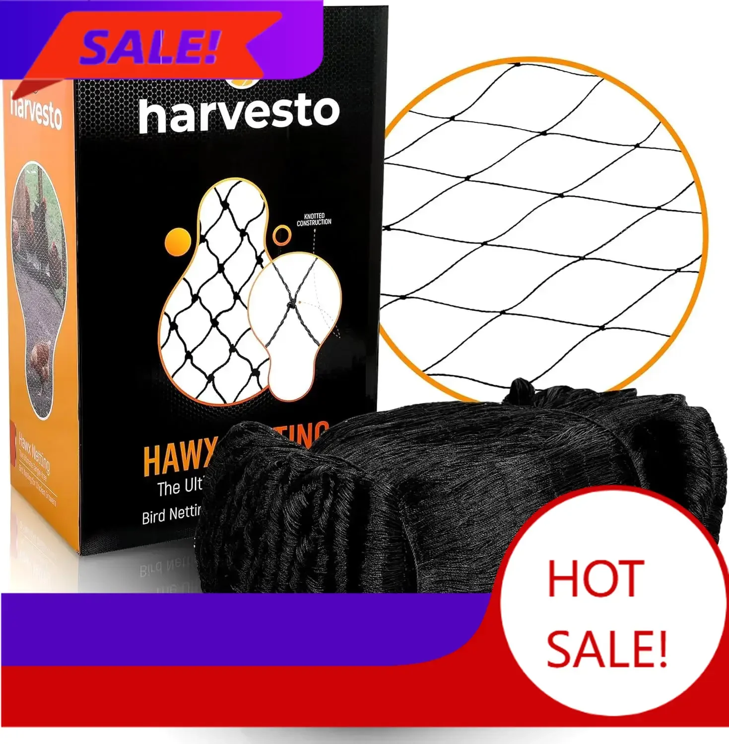 

Бестселлер: Прочная сетка для защиты от птиц для курятников и вольеров | Сетка для деревьев и сада, ячейка 1-1/2 дюйма | Защита от ястребов, птиц и вредителей