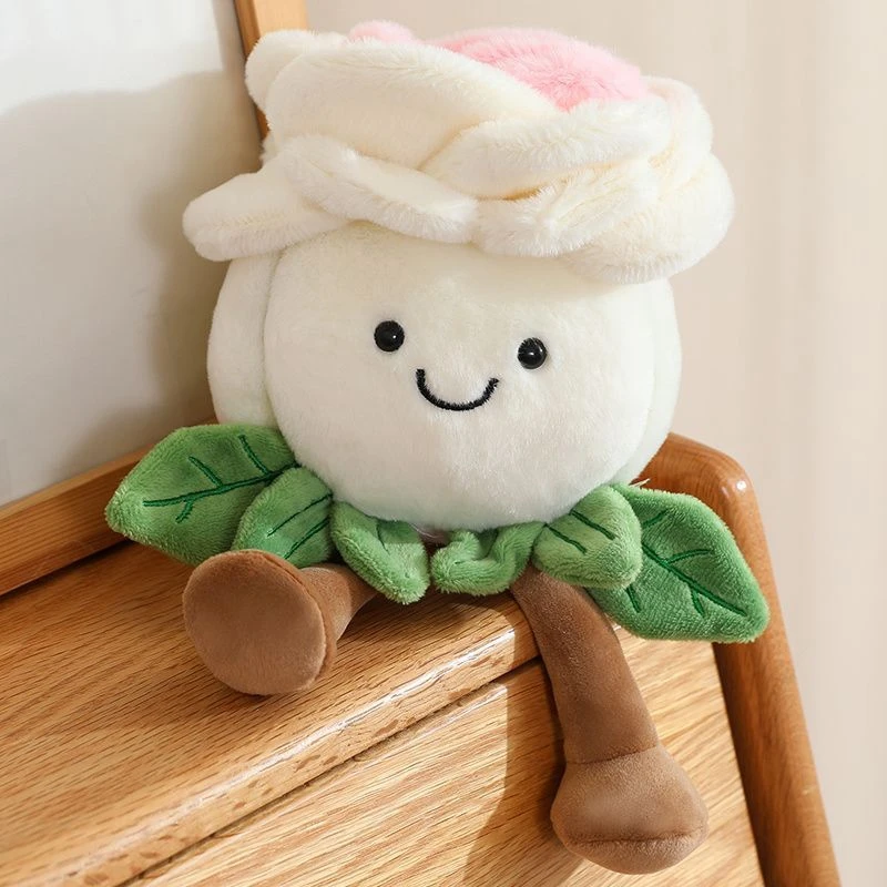 22CM Cute Rose Plush Toy, Creative Flower Living Room Plant Decoration Ornament, Plant Doll, Birthday and Christmas Gift