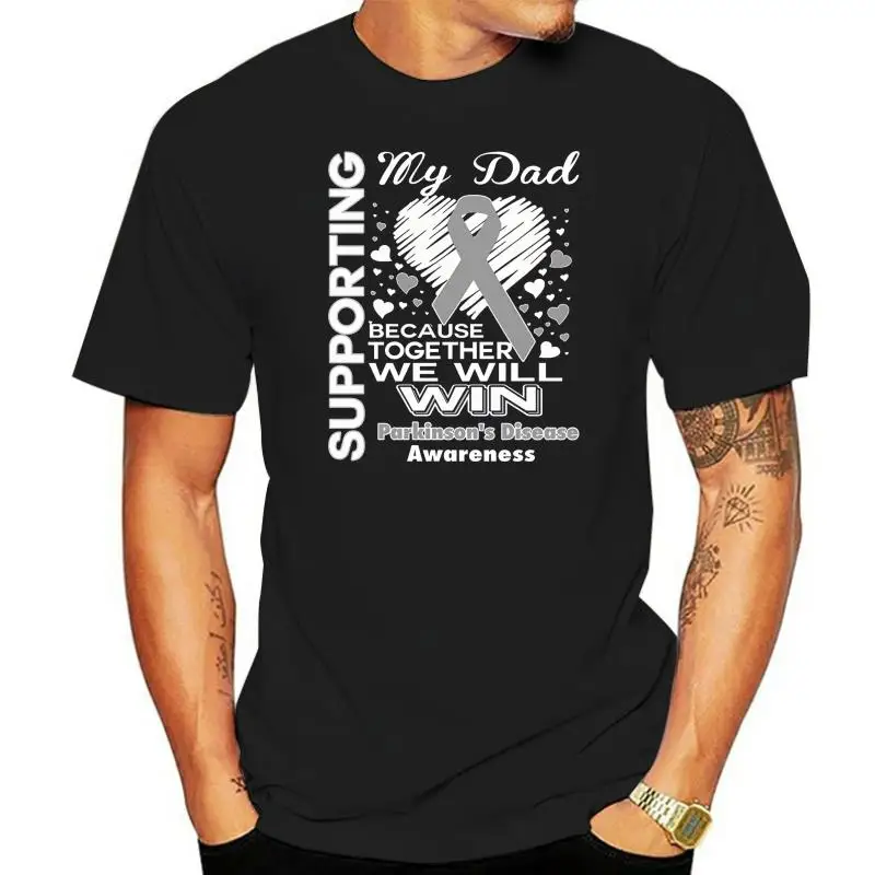 Sports man's T-shirt Supporting My Dad Parkinsons Disease Awareness 100% Cotton Men's Cool Short-Sleeve T-Shirt