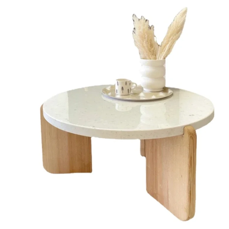 

~Round Tea Table Solid Wood Home Nordic Living Room Living Room Furniture Side Table