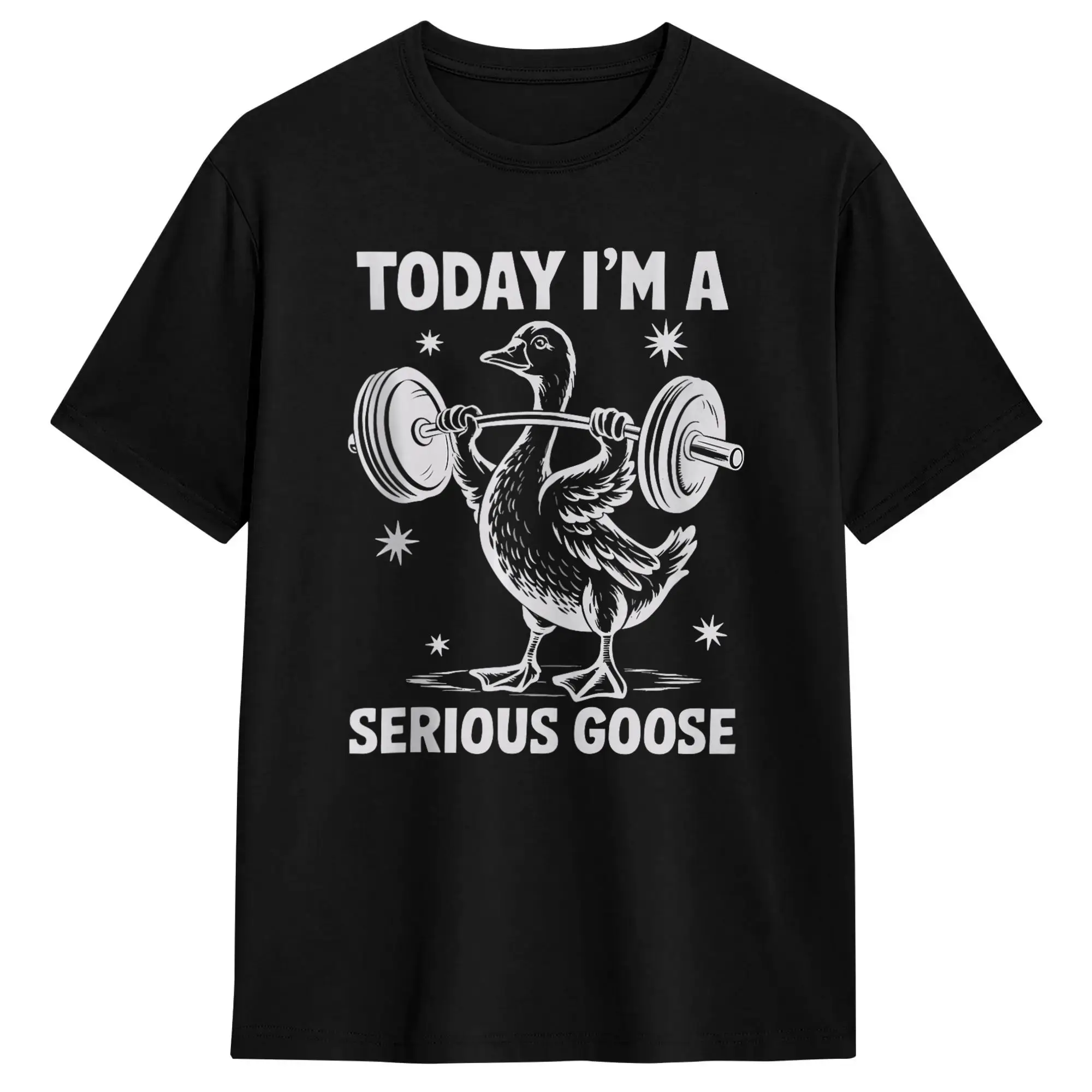 Couple T-Shirt today i‘m a serious goose funny lifting weights fitness gym T Shirts Novelty  Summer Tees Funny Cotton Clothing