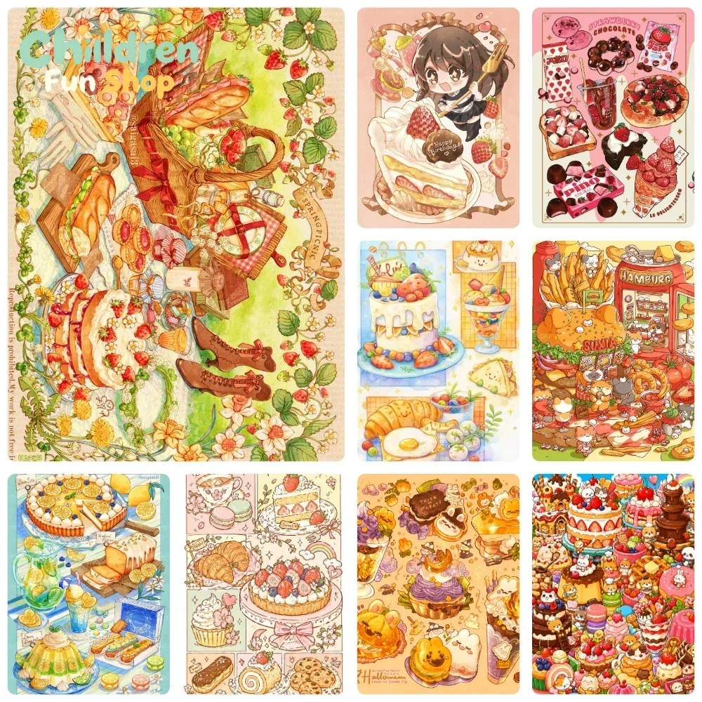 Diamond Painting Set Vintage Dessert Picnic Theme Mosaic Handcraft, Creative Holiday Gift For Wall Ornament,No Frame