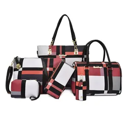 TRAVEASY Cross-body Bag Elegant Fashion Shoulder Women's Bag Vintage Large Capacity Crocodile Pattern Mother Bag Six-piece Set