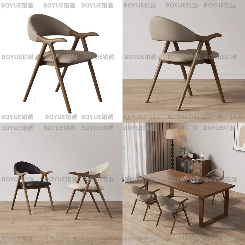 Nordischer Massivholz-Esszimmerstuhl Moderner Einfacher Rückenlehnenstuhl für Wohnzimmer Heim Arbeitszimmer Lesen Möbel im Minimalistischen Stil