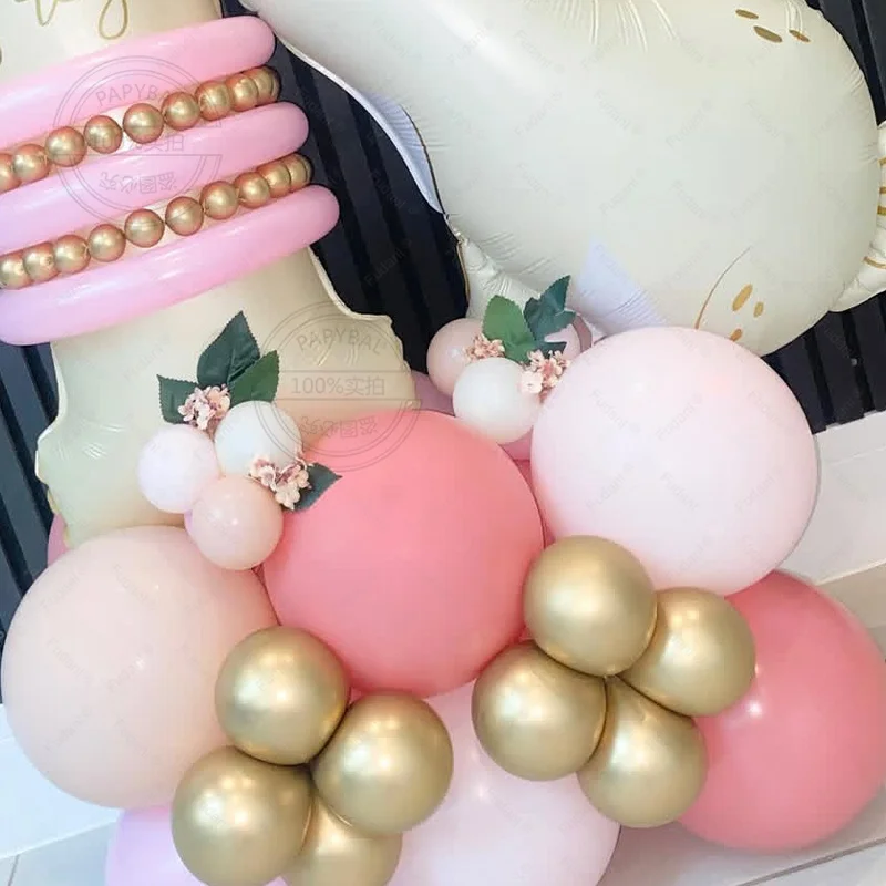 41Pcs Balloons Cute Rabbit Series Theme Pink Latex Balloons for Bridal Baby Shower Bachelorette Birthday Party Decoration