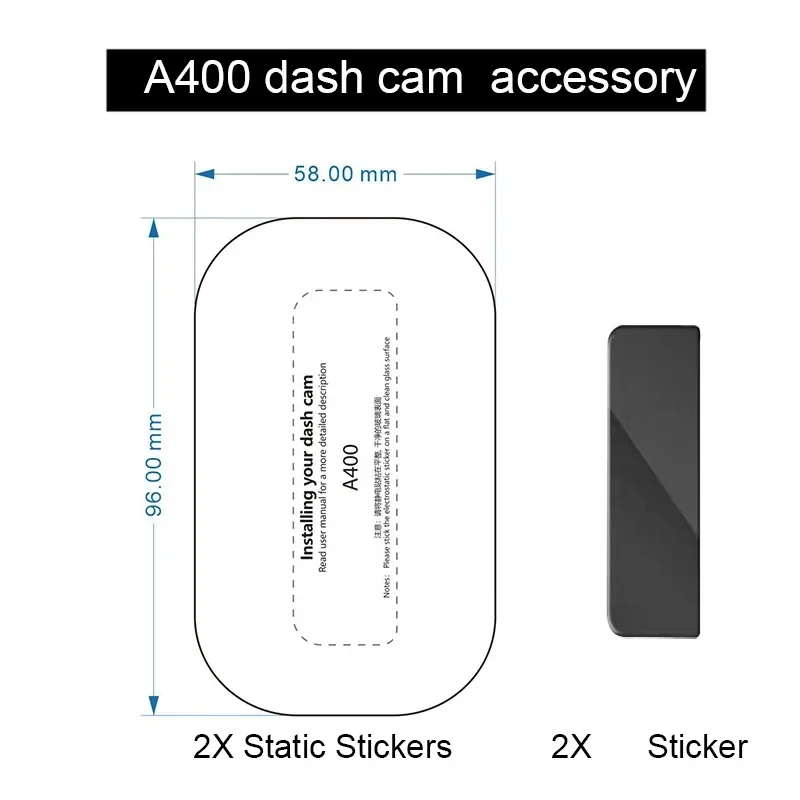 For 70mai Dash Cam A400 Sticker and Static Stickers for 70mai RC09 Rear camera Sticker for 70MAI A400 HD