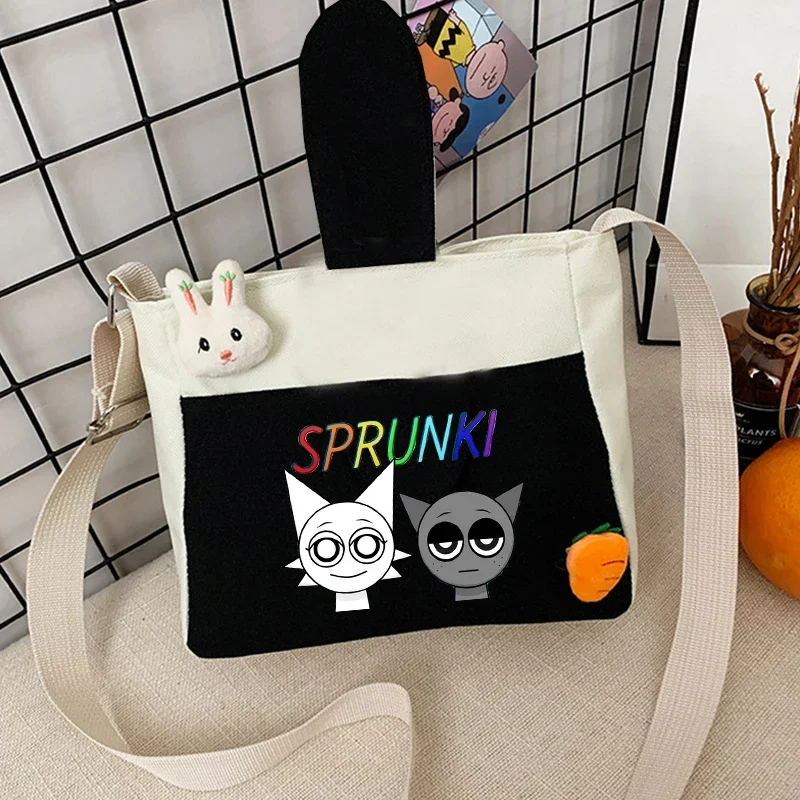 

Sprunki Shoulder Bags Boy Girl Cute Anime Peripheral Handbag Trend Cool Large Capacity Storage Daily Crossbody Bag Birthday Gift