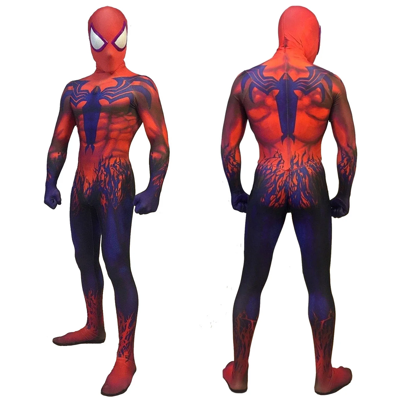 

Red Muscle Venom Spiderman Cosplay Symbiotic Venom Spider Boy Costume 3D Printed Spandex Zentai Suit Superhero Halloween Costume