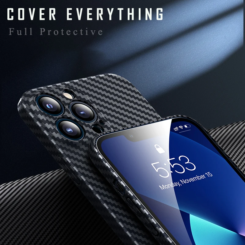 Hard PC UltraThin Case for Xiaomi Mi 13 12 13T 12T 11 Lite 11T 10T Poco F3 F4 F5 Pro Protective Matte Carbon Fiber Skin Cover