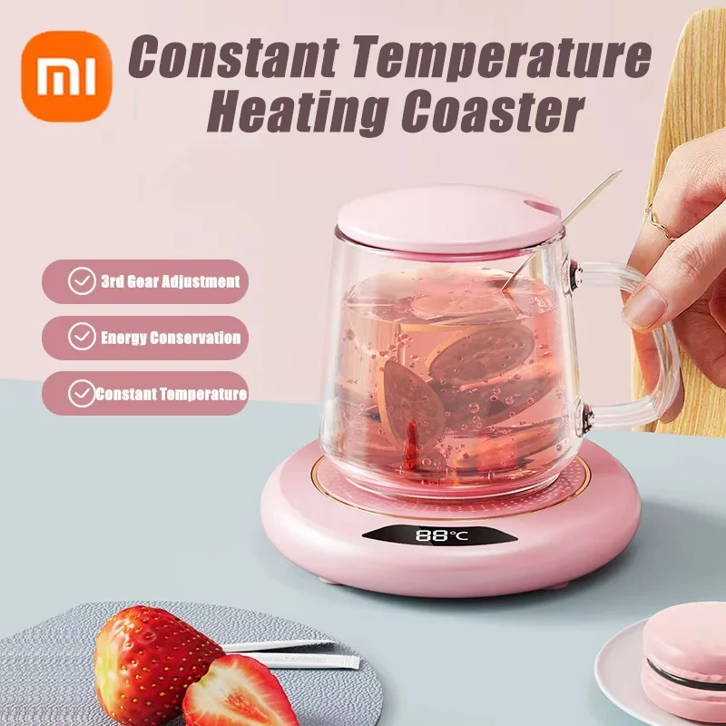 Xiaomi-posavasos calefactor termostático USB, taza calefactora para el hogar, ajuste de 3 velocidades, calefacción de 55 grados, temperatura