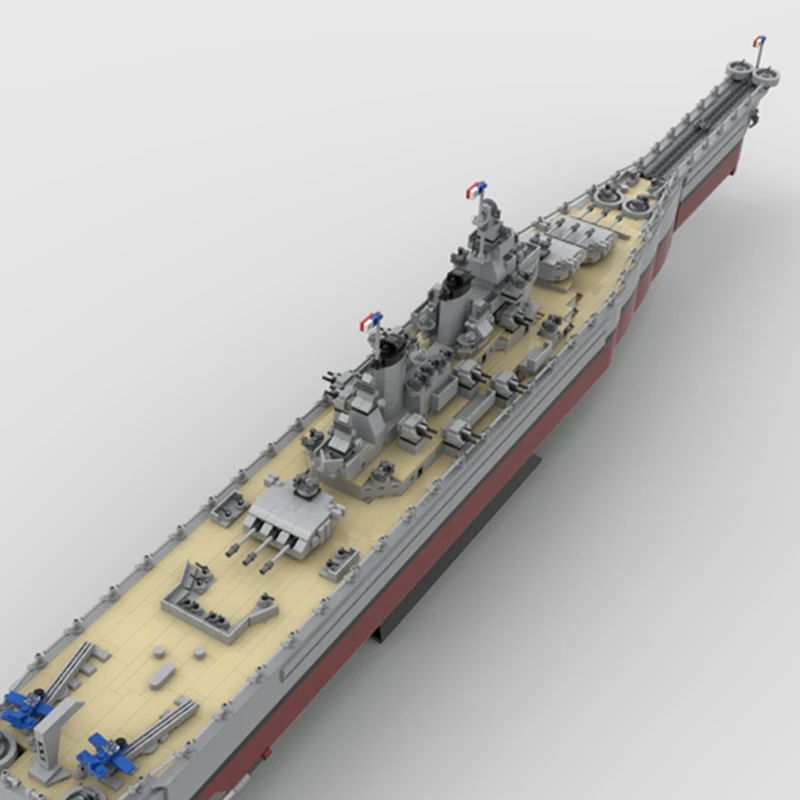 Seria wojskowa Stanów Zjednoczonych Navy Fast Battleship Model BB-63 Okręt wojenny MOC Klocki do budowy Ultimate Collection Zestawy zabawek Kid Brick