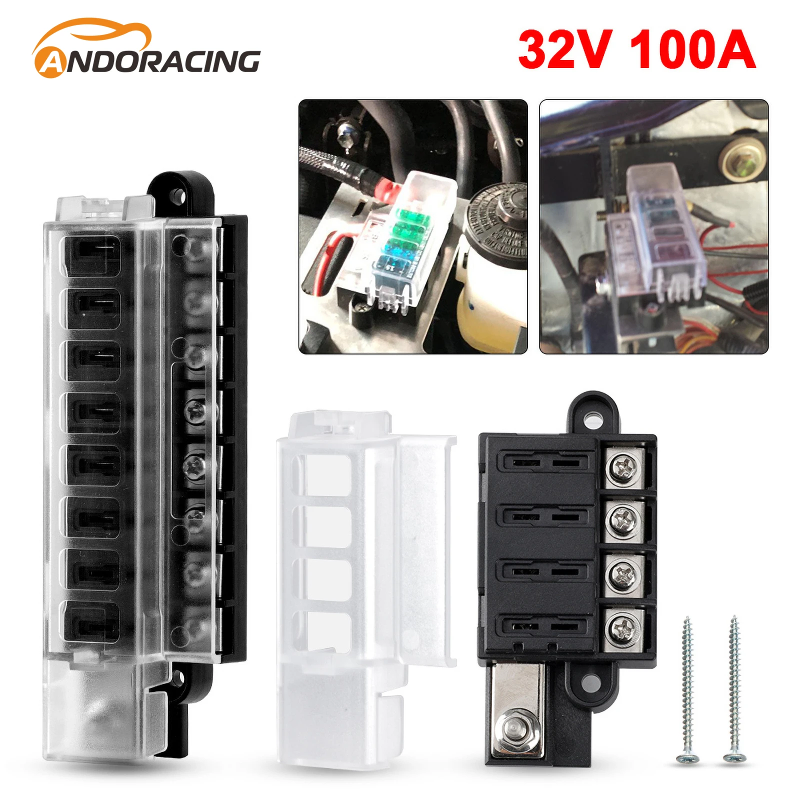 12V 24V Car Fuse Accessory 4/8 Way Car Truck Circuit Fuse Box Circuit Breaker Blade Fuses Circuit Standard ATO