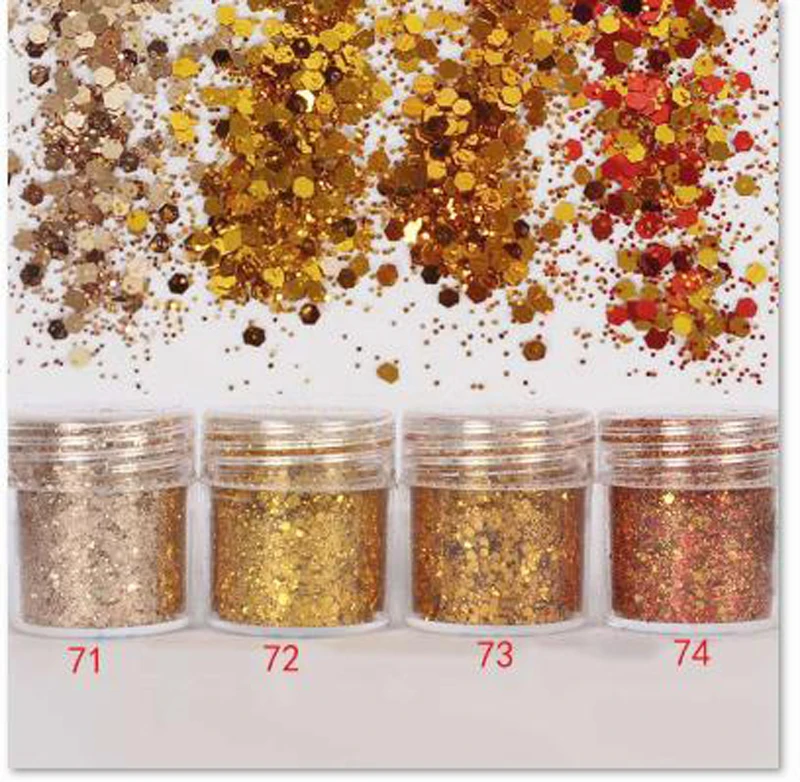 Chunky Glitter for 4 Colors Chunky Face Glitter Holographic Hair Resin Craft Glitter 10g Nail Art Iridescent Glitter Flakes