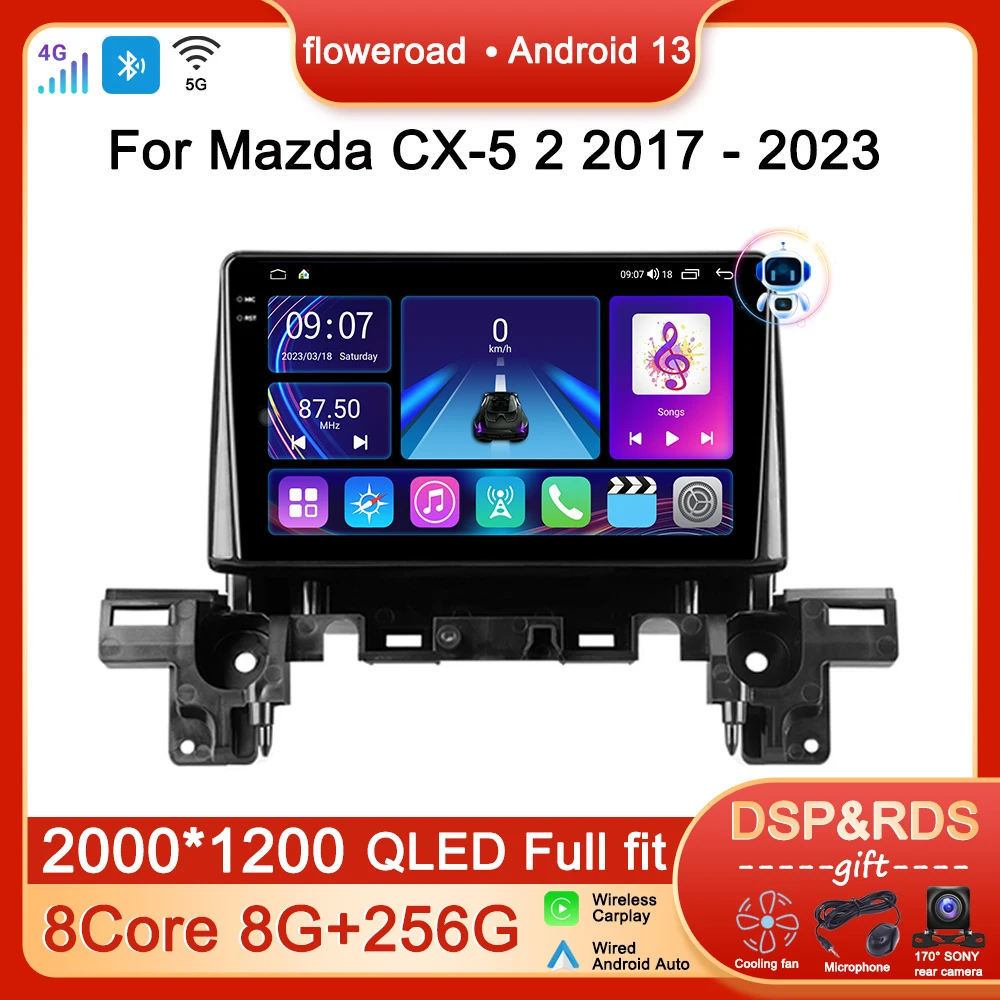 

Head Unit 4G WIFI Android Car Radio Multimedia For Mazda CX-5 2 II K 2017 2018 - 2023 Player Carplay GPS Navigation NO 2 DIN DVD