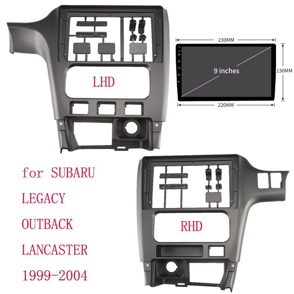 9 Inch Car Frame Fascia Adapter For Subaru Legacy Outback Lancaster 1998-2004 Android Radio Dash Fitting Panel Kit