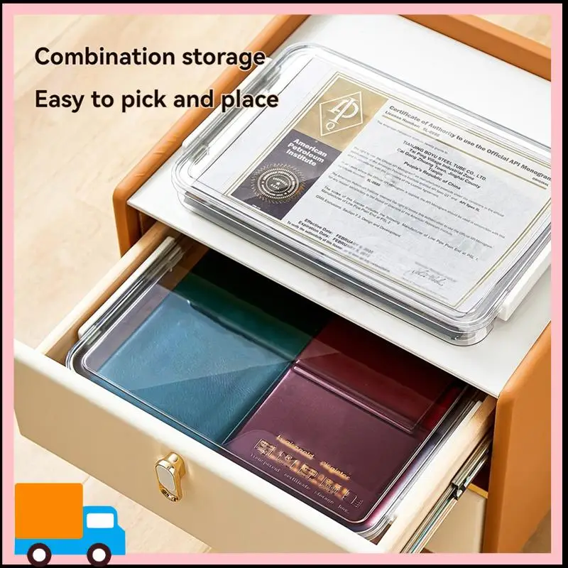 

Professional-A4 Transparent Storage Box Portable Plastic Document Stationery Jewelry Storage Case School Home Office Supplies