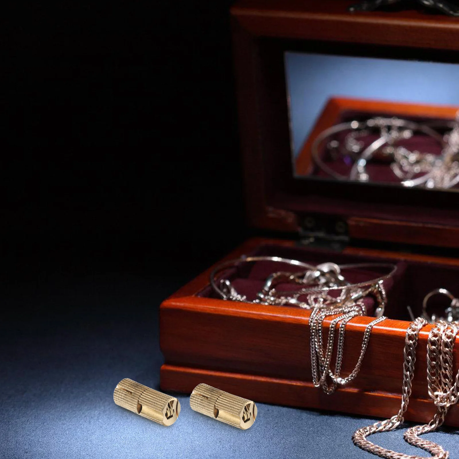 

8Pcs Brass Concealed Barrel Hinges Vintage Style Invisible Hinges for Wooden Jewelry Boxes Crafts Brass Concealed Hinge