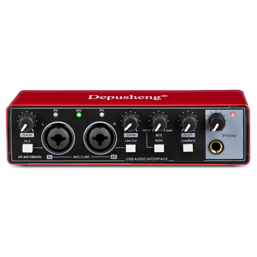 Audio Interface Depusheng MD22 Professional Sound Card with