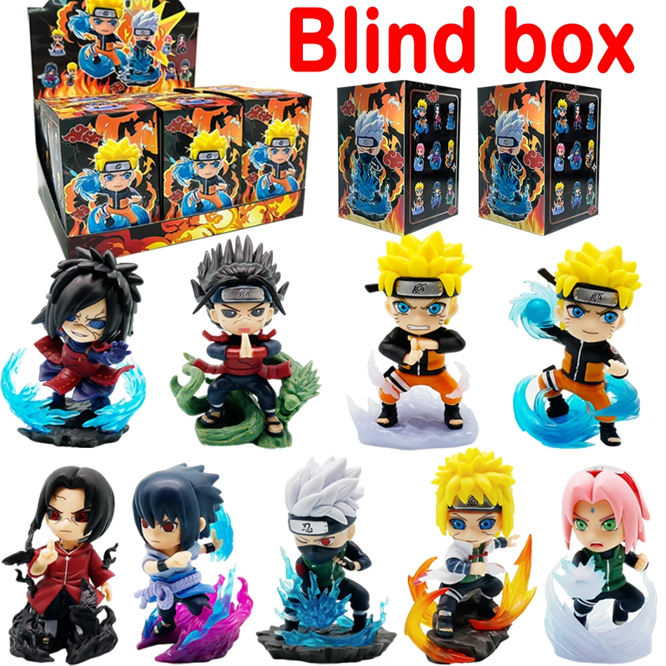 

1-9pcs Naruto blind box Figures Model Ornament Anime Uchiha Sasuke Sakura Cosplay Action Figurine Model Toys Decorations Gifts