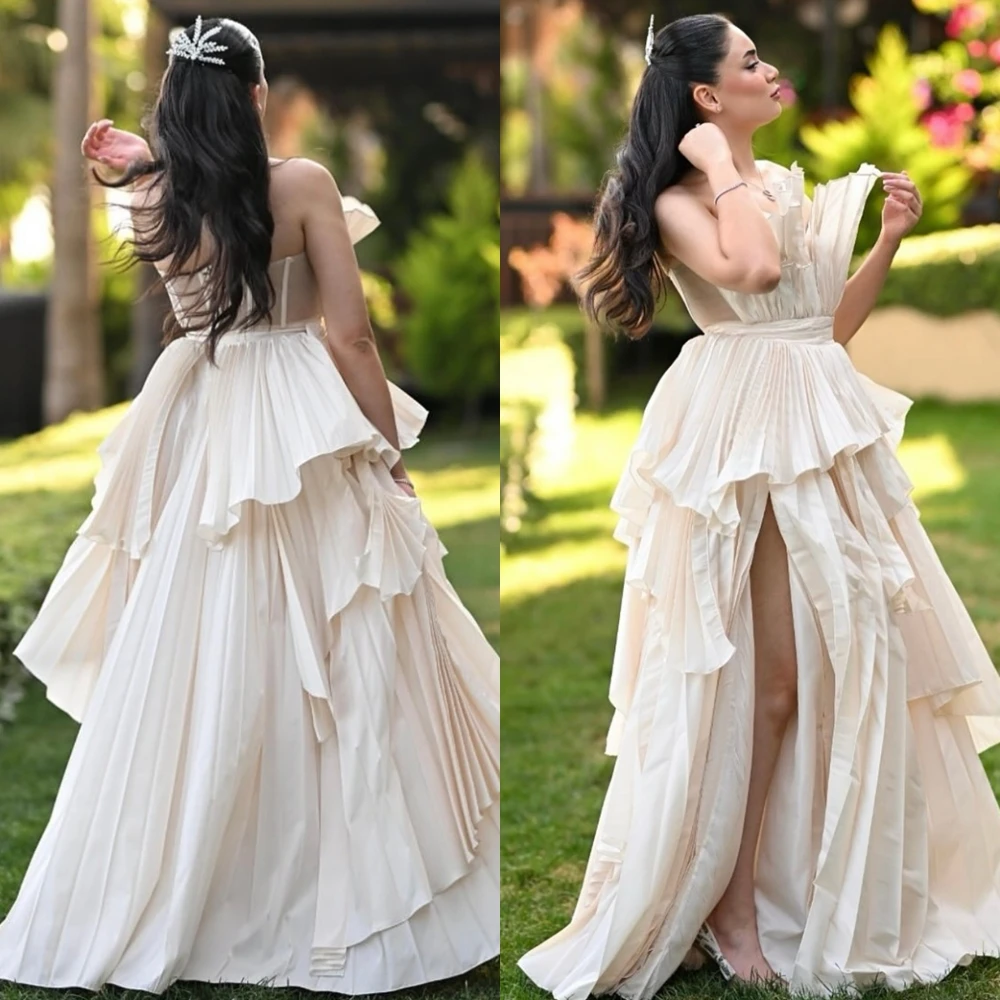 

Customized Graceful Strapless Evening Dress and Formal Chiffon Special Occasion Gowns and Delicate Sleeveless Prom Dresses