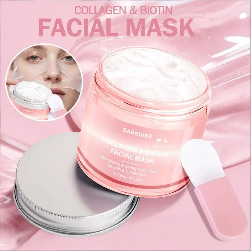 

Collagen Peel Off Facial Mask Overnight Wrapping Pack Elasticity Deep Moisturizing Skin Smootth Reduces Sagging With Mask Brush