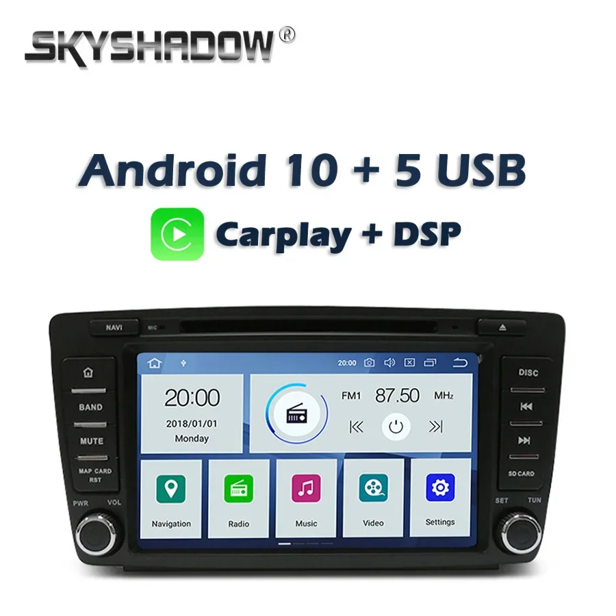 

Автомобильный DVD-плеер Carplay DSP IPS PX6, Android 10,0, 4 Гб + 64 ГБ, 8 ядер, GPS, карта, Wi-Fi, RDS радио, Bluetooth 5,0 для Skoda Octavia 2009 - 2013