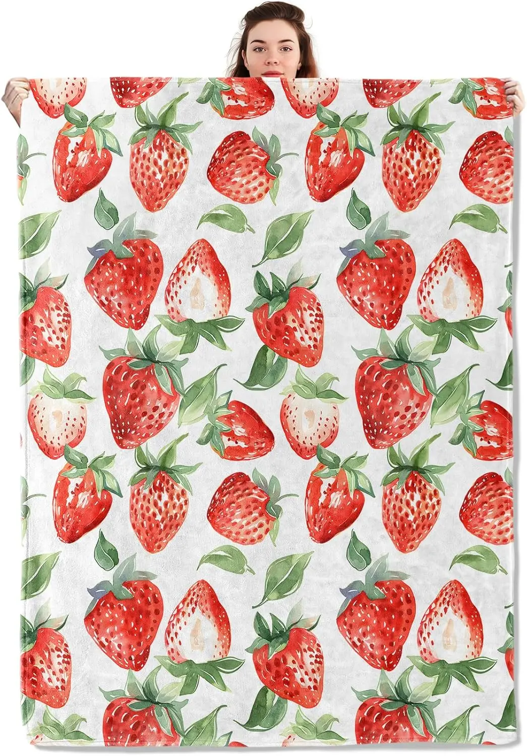 Ice Cream Cone  Lightweight Blankets Gifts for Women Flannel Throw with Colorful Dessert on Bright Pink Background Printed for