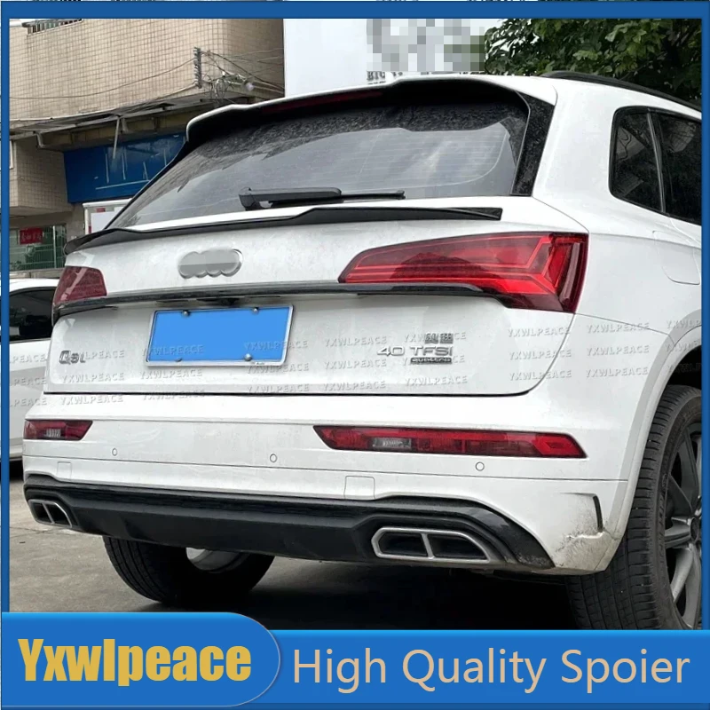 

For Audi Q5 Q5L Spoiler 2019 2020 2021 2022 High Quality ABS Glossy Black v Style Car Rear Middle Spoiler Body Kit Accessories