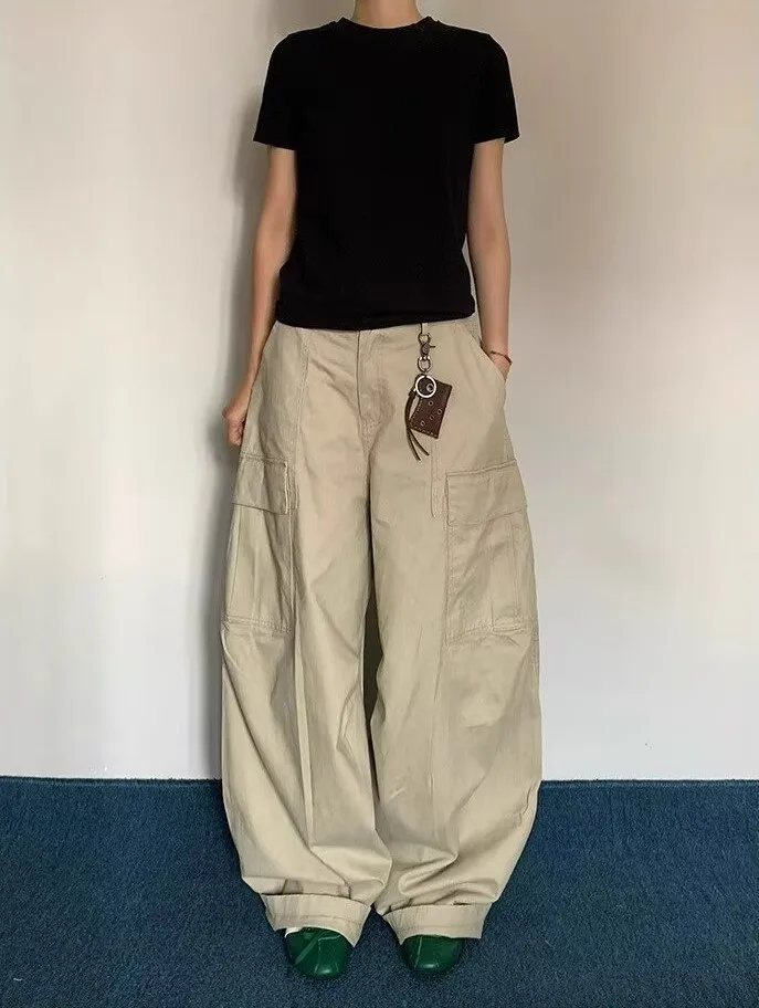 

Американские дизайнерские рабочие брюки свободного кроя с широкими штанинами для мужчин и женщин