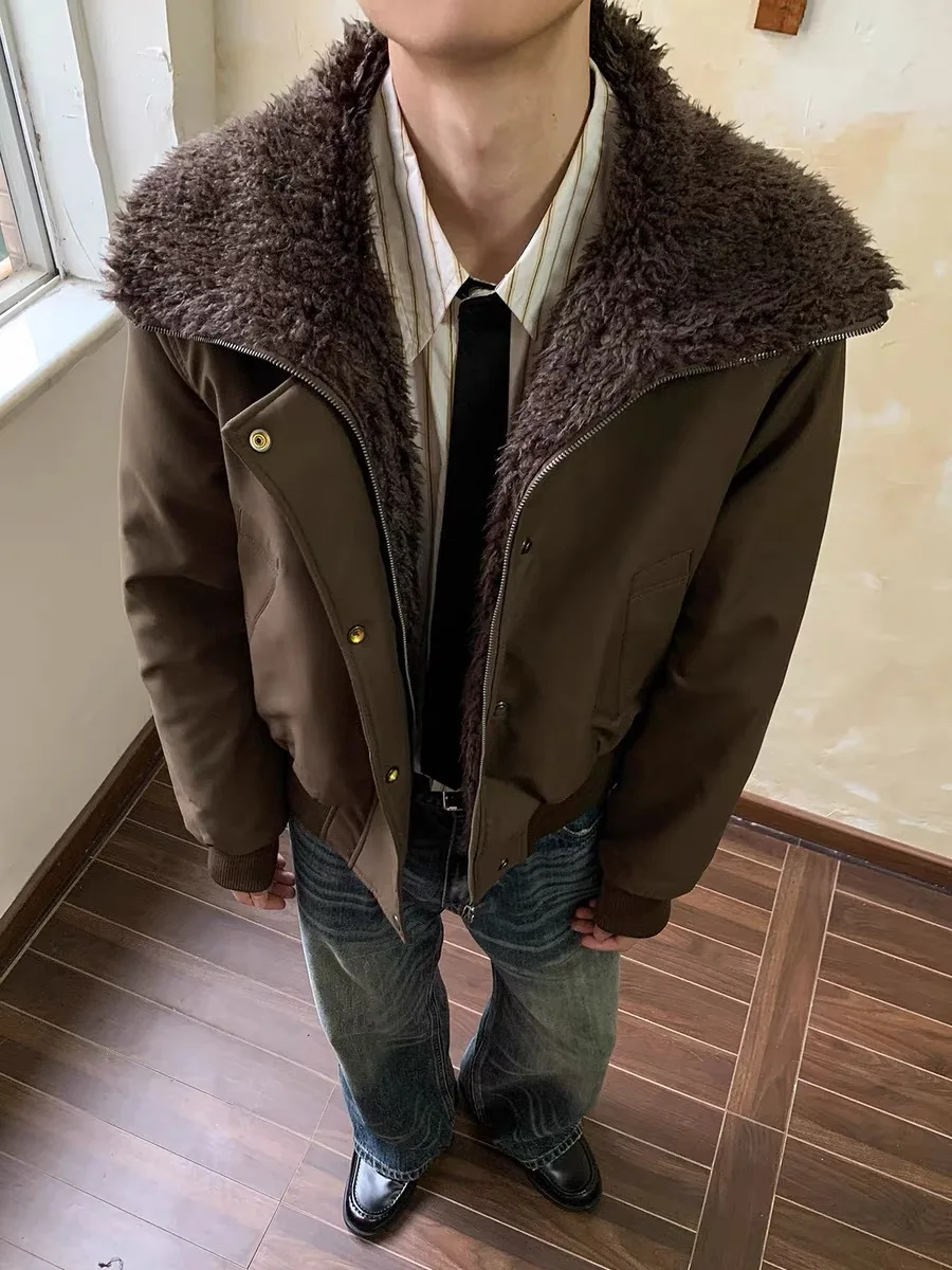 الأمريكية الرجعية الوقوف الياقة الدافئة القطن Jaet الرجال الشتاء تخفيف تنوعا Cleanfit ort ملابس قطنية واسعة