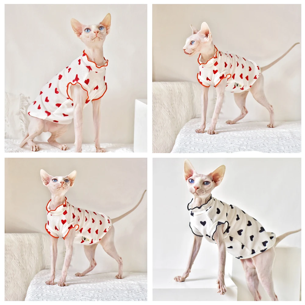 

Sphinx Hairless Cat Clothing Cute Summer Thin Sleeveless Vest Clothes For Devon Lovely Cat Costume Pet Pure Desire Wind