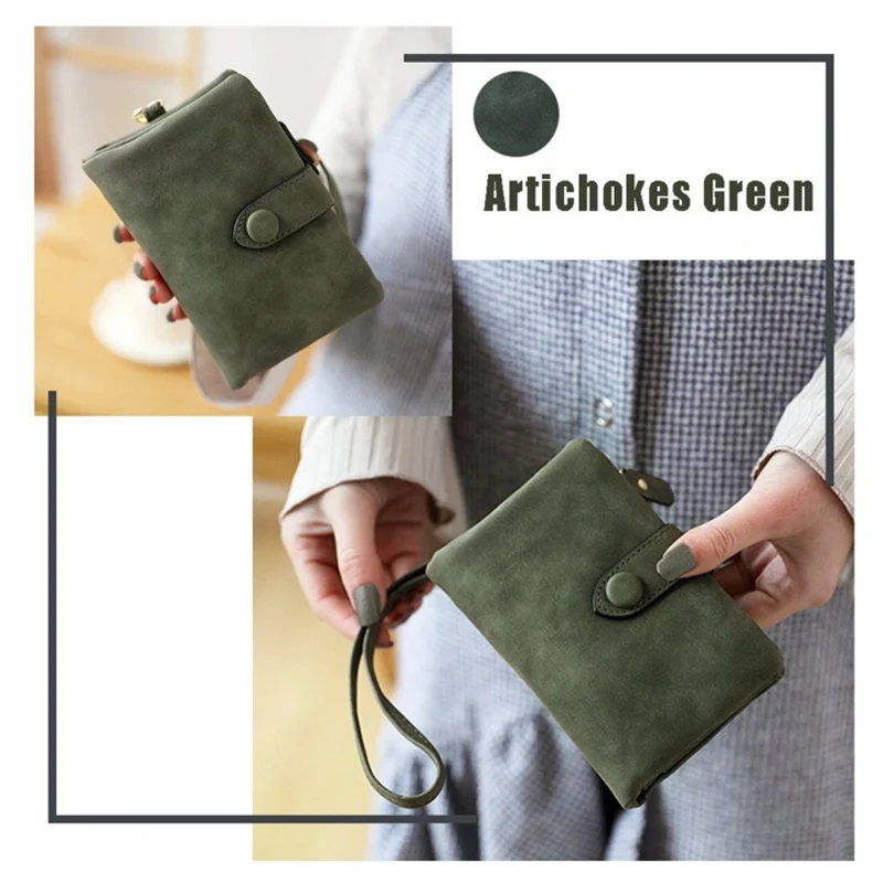 Кошелек Chic Tri-fold Wallet Women Short Wallet Korean Style Buckle Multi-slot Purse Кошелек Женский Кожаный Carteras Para Mujer