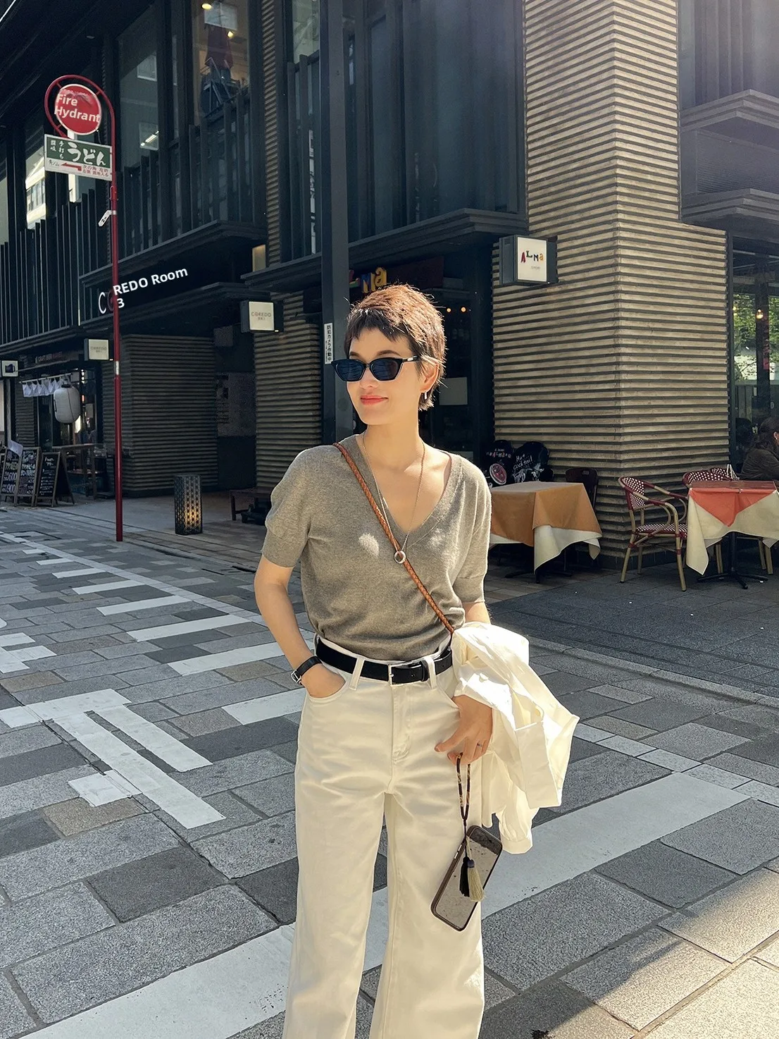 

MsDidion Summer Linen Cotton Blend V-Ne Knitted f Sve UV Protection T-irt Women's Commute Sle Stand Fit Top