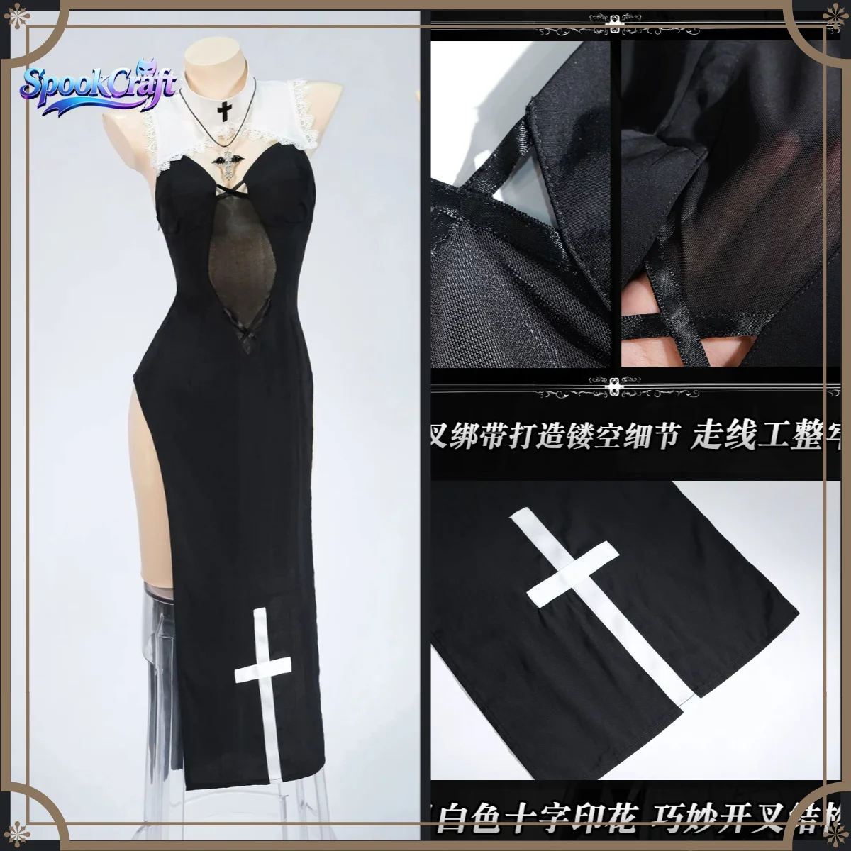 Disfraz Original de Monja, Uniforme Lindo de Puro Deseo, Disfraz de Halloween para Mujer, Traje de Anime para Juego de Roles