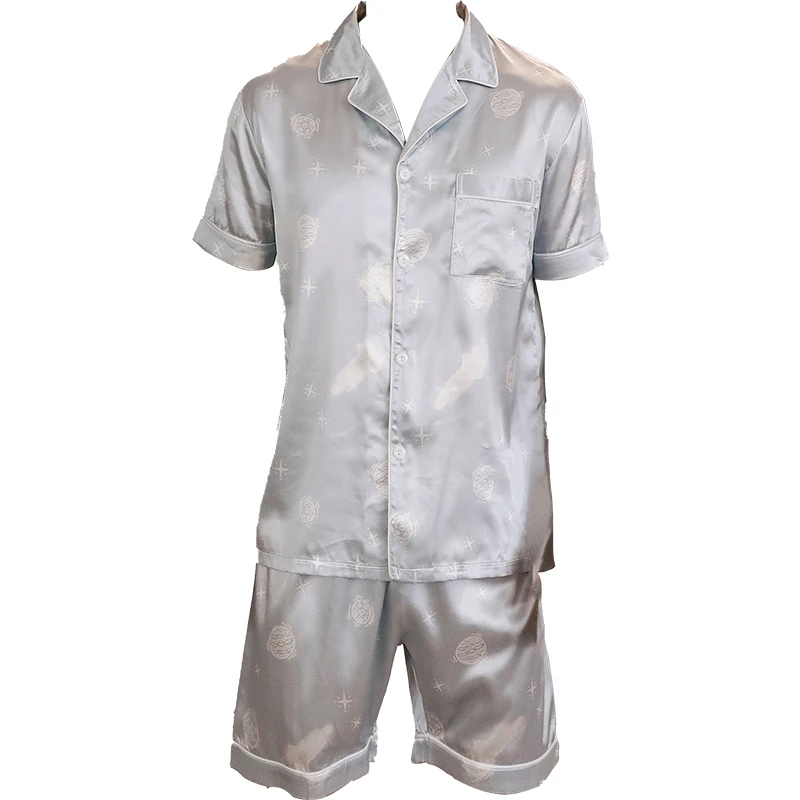 Ensemble de pyjama deux pièces pour hommes vêtements de maison College à motif de planète vêtements de nuit à manches courtes objectifs d'été