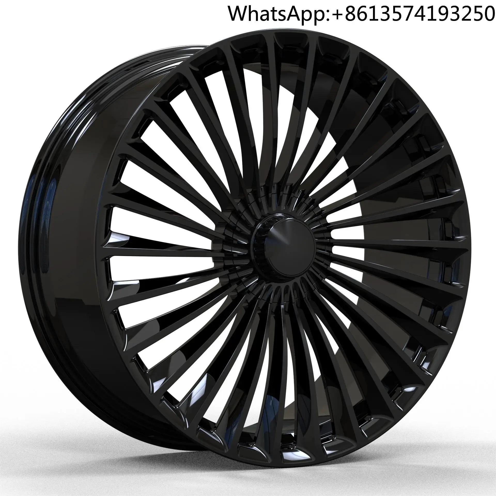 

For Custom 19 Inch Forged Aluminum Alloy Wheels 5x114.3 Black Multi Spoke Design with 5x120 PCD Rims