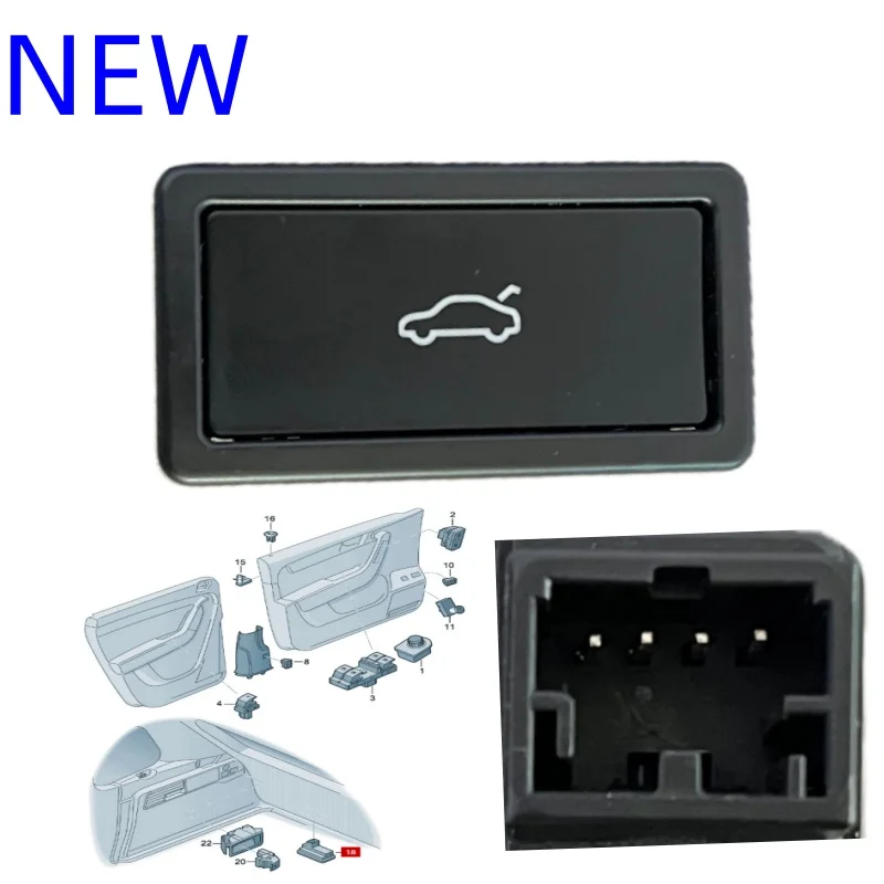 NEW trunk tailgate trunk lid switch button auto parts Applicable to Audi/A4/A6/A7/A8/Q5/Q7 OE:3D0959831D