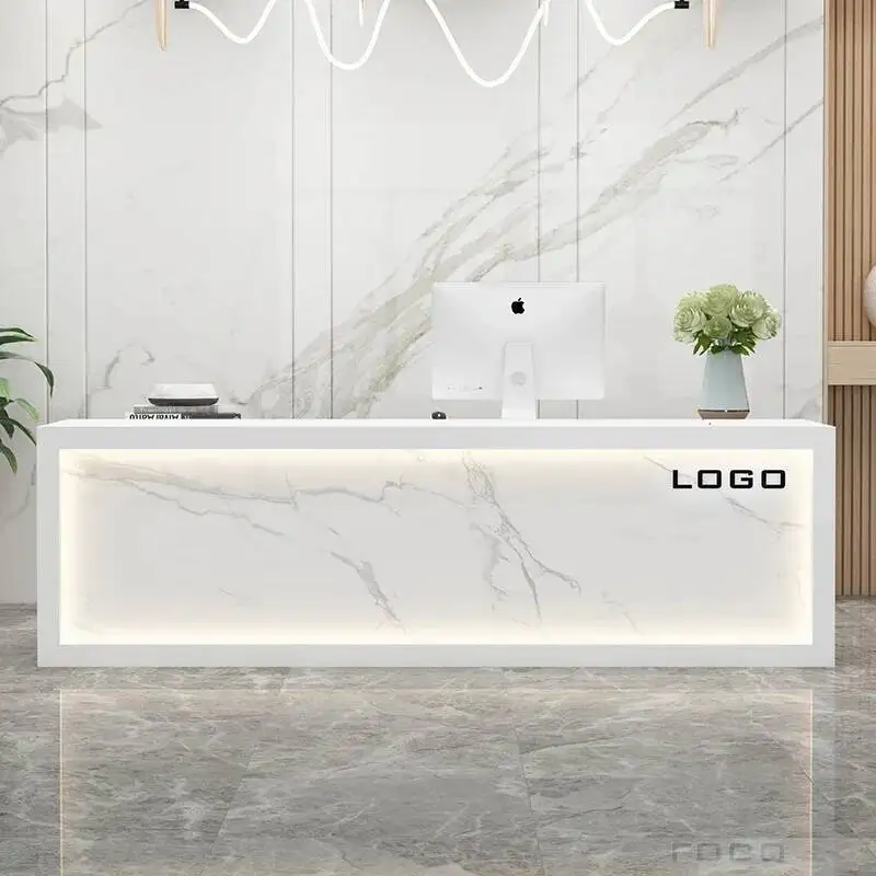 مكتب استقبال بسيط وحديث، مكتب استقبال فاخر ورائع، تصميم جمالي، أثاث مكتبي Mueble De Recepcion