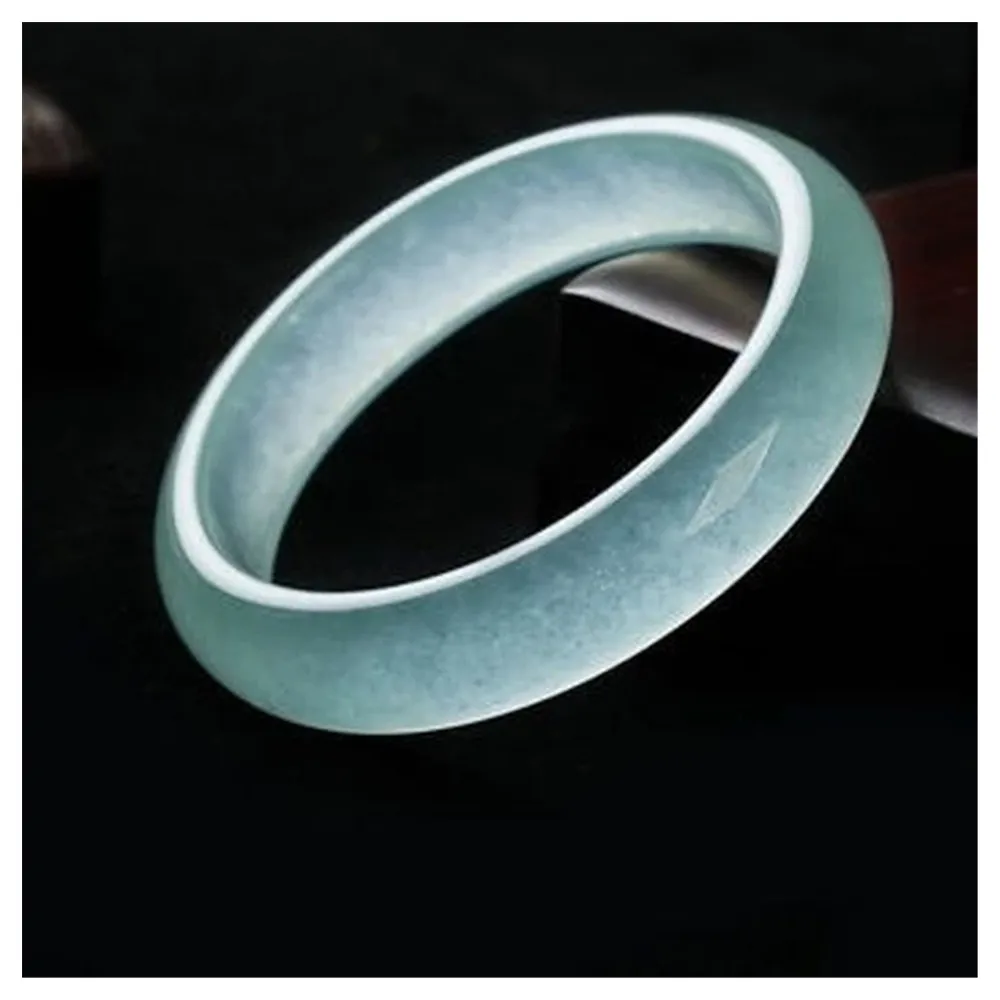 Genuine Natural Ice Color Jade Bangle Charm Jewellery Fashion Accessories Bracelet Hand-Carved Amulet