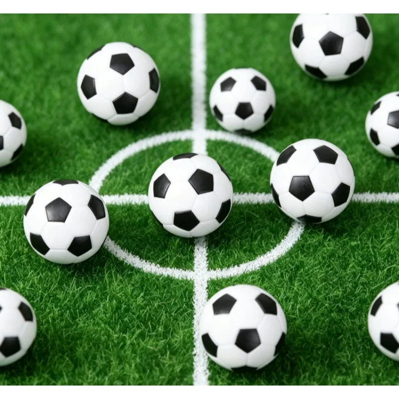 

Hot 6PCS 32mm Black White Socer Ball For Entertainment Flexible Trained Relaxed Kids Small Socer Ball Mini Table Football Balls